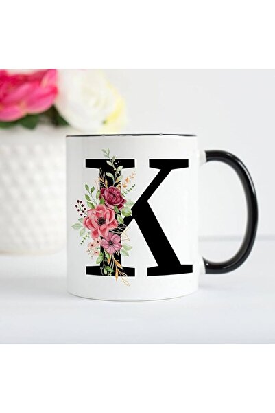 Generic Personalized Initial Mug Letter,Coffee Mugs with Flowers Alphabet,Mug...