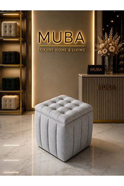 Muba Yeni Sezon İthal Belora Kumaş Puf 40x40 cm – Ultra Yumuşak, Lüks Dokulu,...