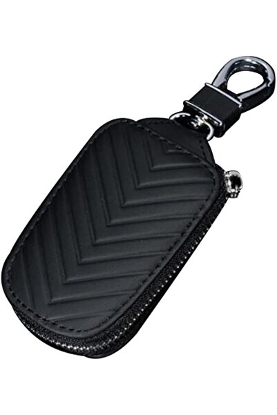 Generic Leather Car Key Fob Cover Cae Universal Vehicle Keyring Zipper Bag fo...
