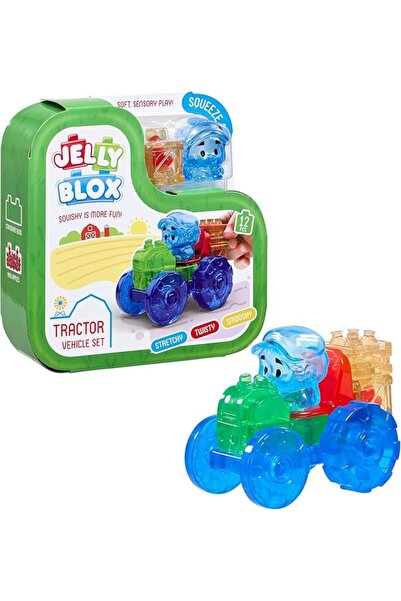 Jelly Blox مجموعة الجرار، 12 قطعة من مكعبات البناء الناعمة الملمسية، لعبة مع ...