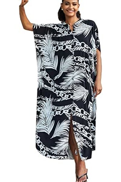 YouKD Women's Summer Boho Kimono Long Shirt Dress Large Size Robe Beach Wraps...