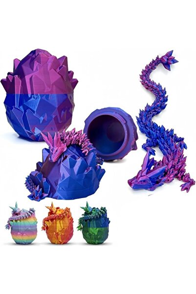 KASTWAVE 12" 3D Printed Dragon with Egg, Mystery Crystal Dragon Egg Fidget To...
