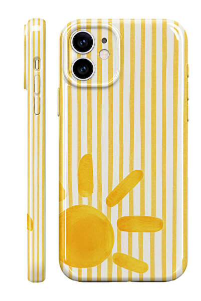 WANNA PROTECT iPhone 12 Güneş Protect Slim Parlak Tam Kaplayan Baskı Kamera K...