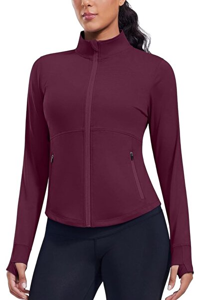 GENERAL PINSPARK Women's Cropped Workout Jacket Lightweight Full Zip Running ...