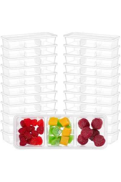 Generic oz Small Meal Prep Containers with 3 Compartments Snack Containers wi...
