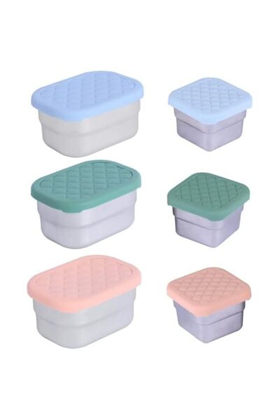 Generic Steel Snack Containers, 6 Pack Food Storage Cups, Easy Open Leakproof...