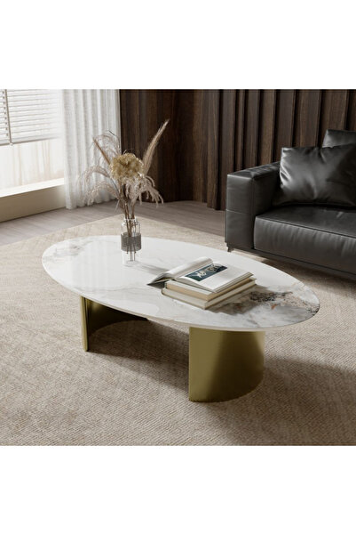 Baytonia طاولة قهوة رومار أبيض - 40x140x80 سم