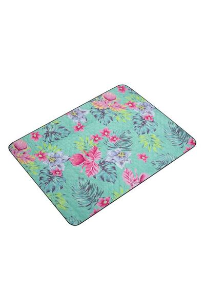 OEM Picnic Blanket Turquoise Floral 200x150cm