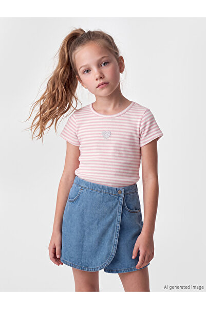 LC Waikiki Quality Parts from Çelebi Store Zero Roba Collar Striped Girl's T-...