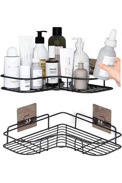 ORVILLA 2Pcs Corner Shower Shelves，Self Adhesive No Drilling Wall Mounted Sho...