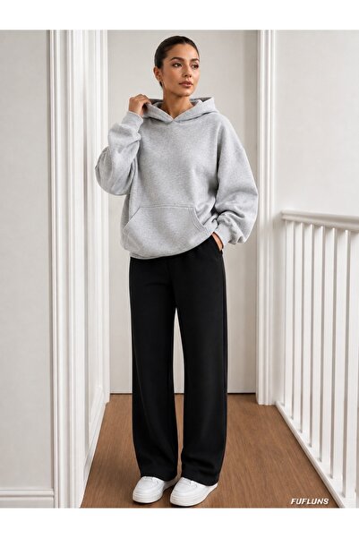 FUFLUNS Hooded Piped Leg Women's Bottom/Up Trouser Track Suit Set