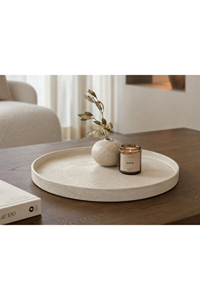 Lazuran Studio Round Decorative Tray 31 cm | Decor /Drift Tray /Lazuran Studio