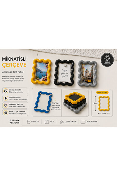 Genel Markalar Mıknatıslı Dekoratif Çerçeve tekli sarı
