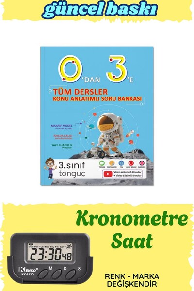 Tonguç Yayınları 0'dan 3'e Konu Anlatımlı Soru Bankası - Kronometre / Saat