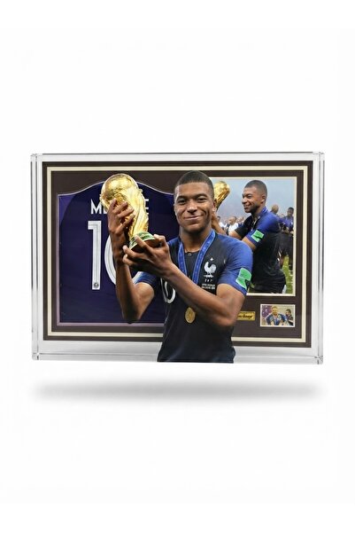 HOME MODE Kylian Mbappe 2018 World Cup Trophy Acrylic Table Top Display Frame...