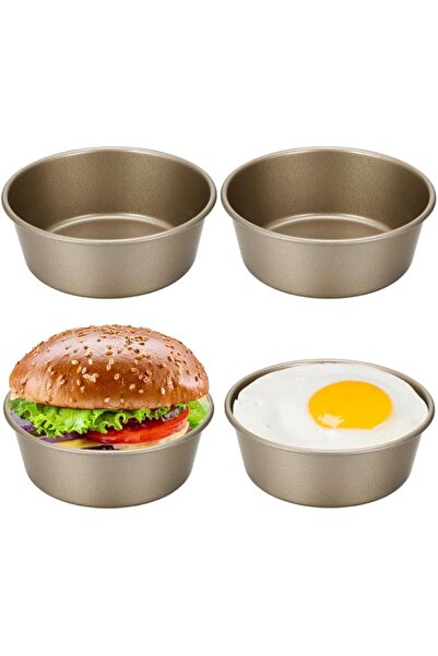 Generic 4Pcs Round Baking Tray Cake Moulds, 4'' Cake Tin Ramekins for Air Fry...