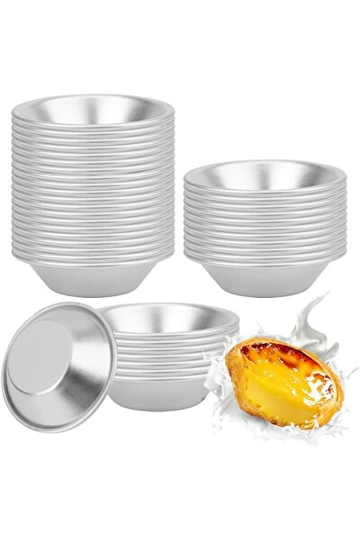Generic Yesland 40 Pack Mini Egg Tart Mold, 2.8 Inch Aluminum Tart Tin Pans, ...