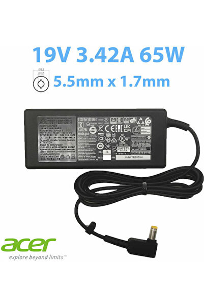ACER Τροφοδοτικό AC / Φορτιστής φορητού υπολογιστή 65W 19V 3.42A με αποσπώμεν...