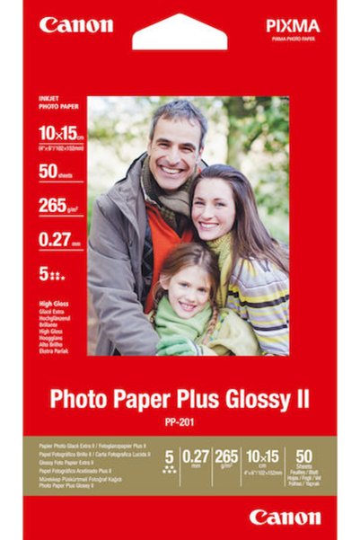 Canon PP-201 Φωτογραφικό Χαρτί Plus II A6 (10x15) 260γρ/τμ για Εκτυπωτές Inkj...