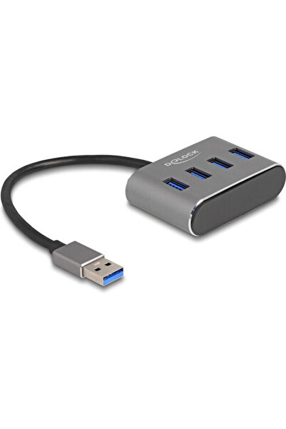 DELOCK Διανομέας USB 4 Θυρών USB 3.2 με σύνδεση USB-A Γκρι Κωδικός: 63190