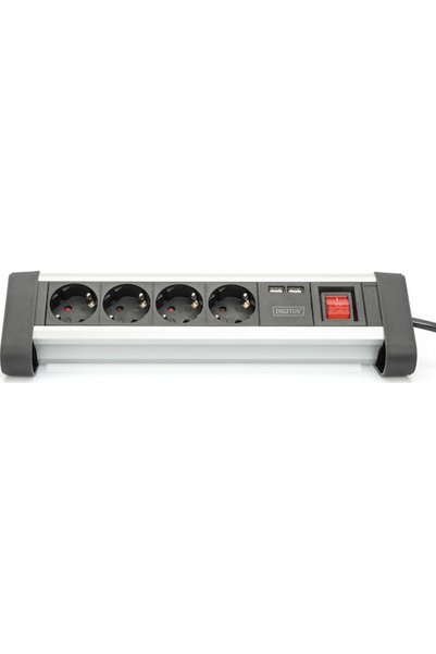 Digitus Πολύπριζο 4 Θέσεων με 2 USB-A, Διακόπτη και Καλώδιο 1.5μ. Κωδικός: DA...