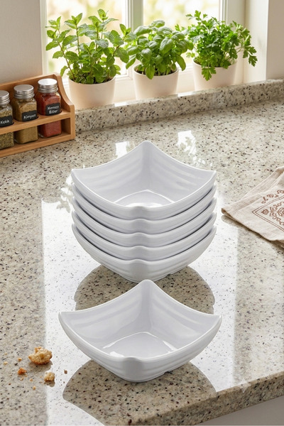 BİODATA 12 Pieces Unbreakable Melamine Square Mini Sauce Bowl and Snack Bowl ...