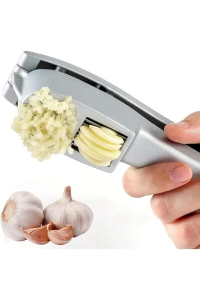 Bukela 2-in-1 Garlic Press and Slicer, Heavy Duty Aluminum Alloy Garlic Mince...