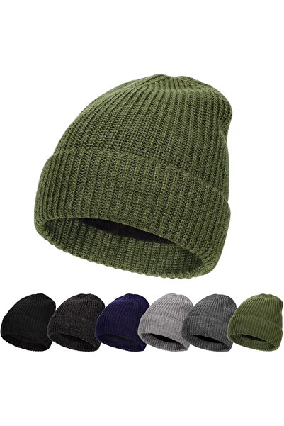 GENERAL قبعة صوفية دافئة للرجال مقاس L/XXL، بنسيج محبوك سميك، قبعة رأس دافئة ...