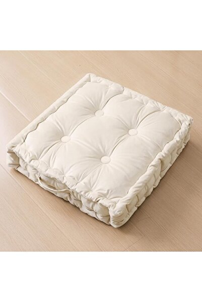 KASTWAVE Square Floor Pillow, Large Tufted Meditation Cushion with Shredded M...