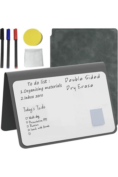 KASTWAVE Mini Whiteboard, A5 Desk Notepad Dry Erase Board for Office Study Sc...