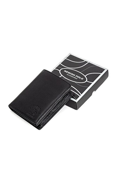 Newish Polo Men's Genuine Leather Vertical Wallet with Coin Compartment, Flap...