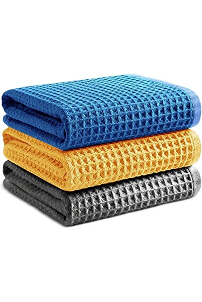 TERRIFI Microfiber Cleaning Cloths 40x40CM - Pack of 3, Multicolor Reusable a...