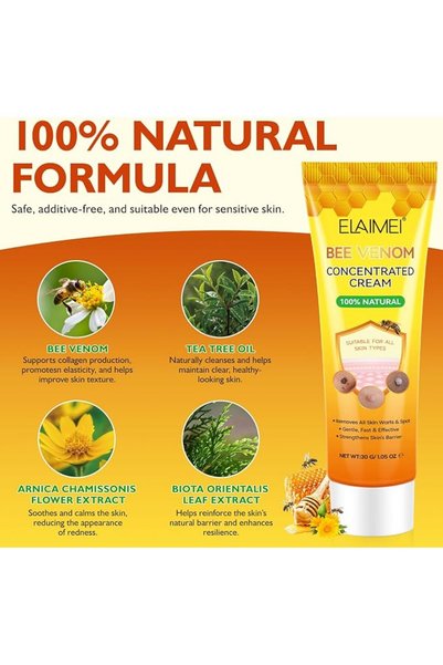 ELAIMEI Bee Venom Cream Skin Wart & Tag Remover, Bee Venom Skin Treatment Cream for Tag and Spot Removal, Bo