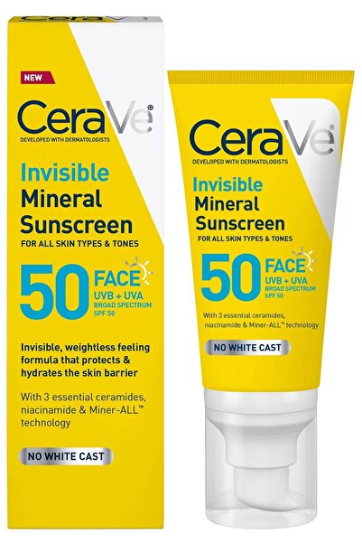 CeraVe Invisible Mineral SPF50 Yüz Güneş Kremi 48ML
