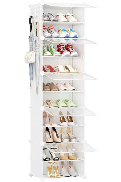 U-HOOME U HOOME 10 Tier Shoe Rack,4 Cube Home Box Shoes Cabinet Storage with ...