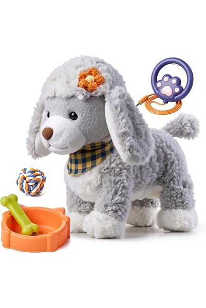 TUMAMA KIDS TUMAMA Interactive Electric Plush Poodle Dog Toy with Remote Cont...