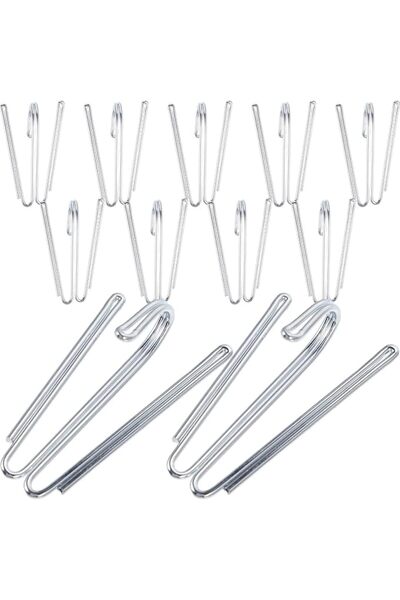 Generic 50pcs Stainless Steel Curtain Hooks Prongs Pinch Pleat Drapery Hanger...
