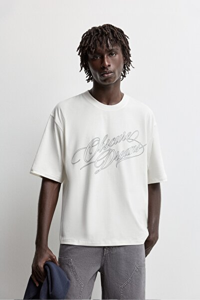 LEFTIES Baskılı oversize t-shirt