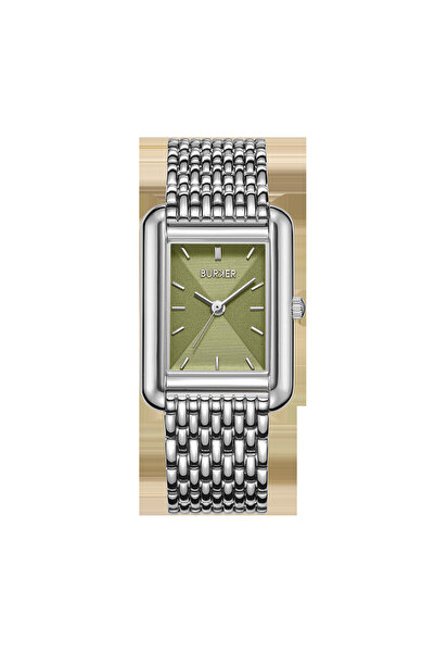 Burker Damenuhr Olivia Silber Olivgrün 29 mm