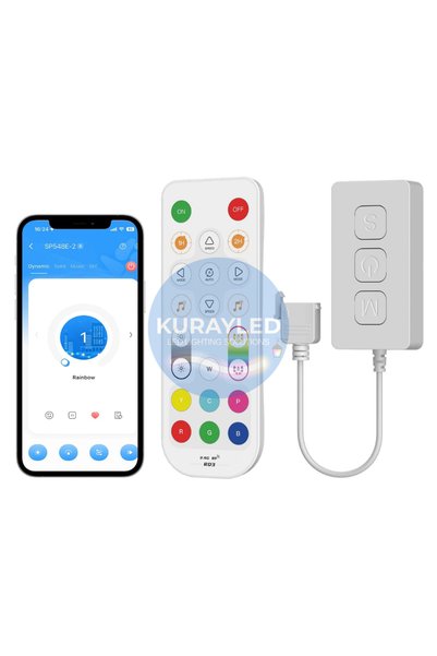 Kurayled SP548E Wi-Fi + RF RGB Pixel LED Kontrolcüsü | Çift Çıkışlı | Müzik S...