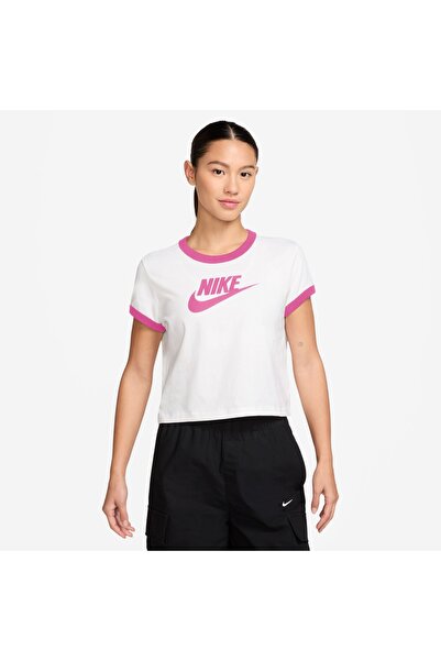 Nike W NSW SS RINGER TEE VNTG RUN IF4072-101 Λευκό S
