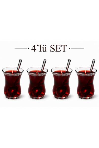 %100 Doğal Jel Wax Bergamot Kokulu Çay Bardağı Mum 4 lü Set – Dekoratif Bardak Tasarım |