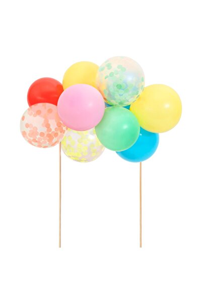 Meri Meri - Rainbow Balloon Cake Topper Kit - Renkli Balonlar Pasta Süsü
