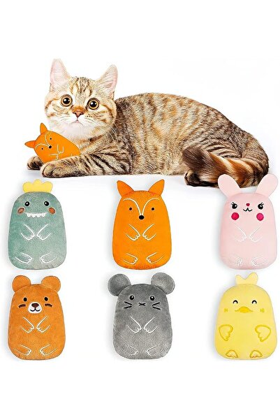GENERAL Six Pieces Animal Plush Toys, with Rattle Sound for Chew Kick Play, A...