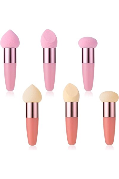SWIUKPHE Makeup Sponge Holder Set, 6 Pack Pink and Red Cosmetic Holder for Bl...