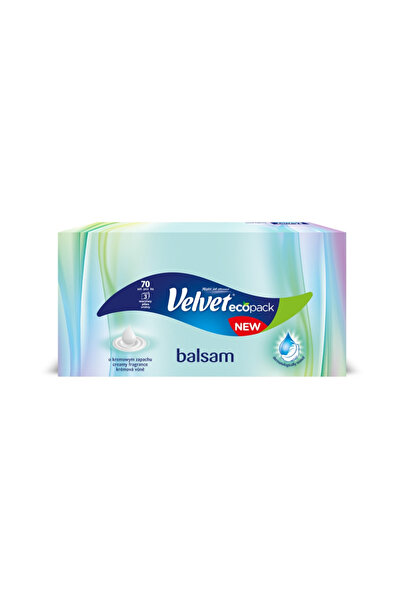 Velvet Bílé kosmetické ubrousky, 3 vrstvy, 70 ks/balení, s vůní balzámu a kré...