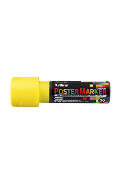 artline Poster Marker, Plastic Body, Beveled Tip 30Mm - Fluorescent Yellow, 3...