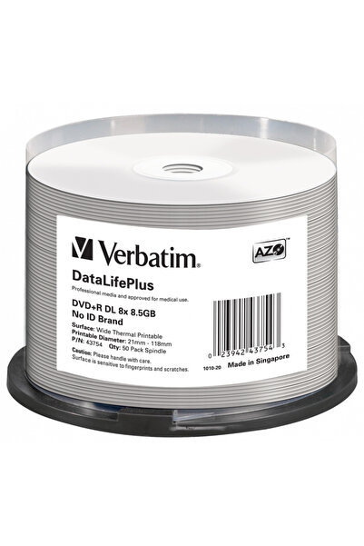 Verbatim DVD+R VERBATIM, 8.5GB, VITEZA 8X, DOUBLE LAYER, imprimabil termic, S...