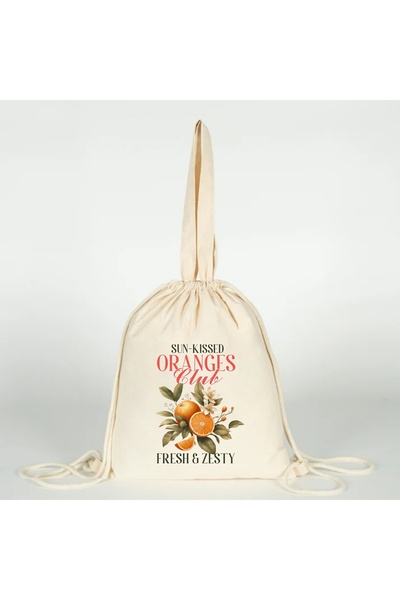 Generic Brand Sun-Kissed Oranges Club Printed Versatile Drawstring Cloth Bag ...