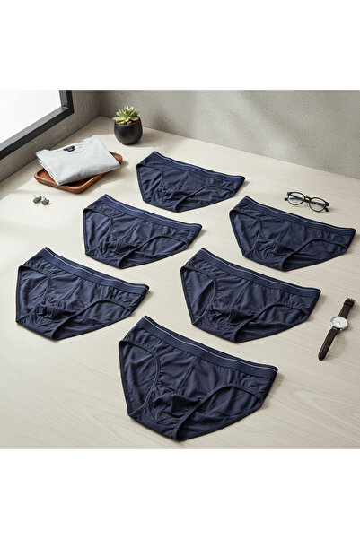 BONBON Men's 6-Pack Navy Blue Color Slips Bb2788